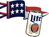 Flag and Miller Lite Can