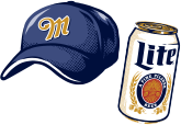 Hat and Miller Lite Can