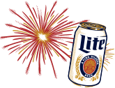 Firework and Miller Lite Can